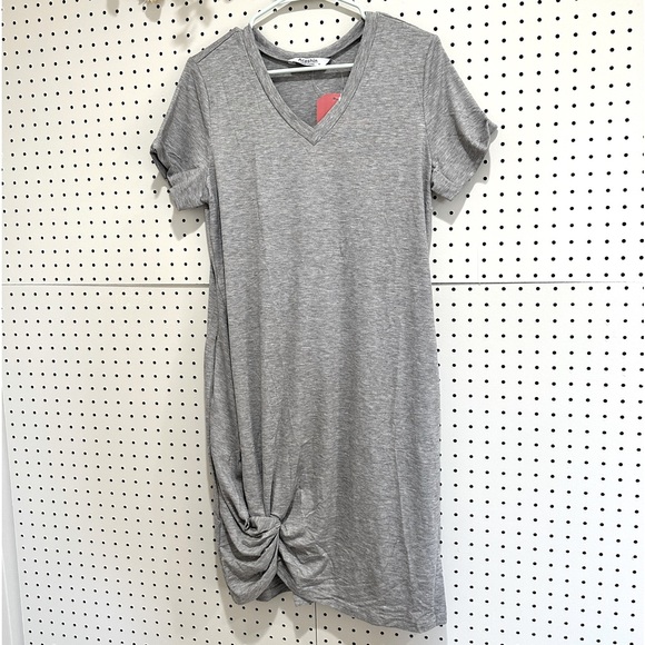 aceshin Dresses Gray Tshirt Dress Xxl Mini Short Sleeve Soft Jersey